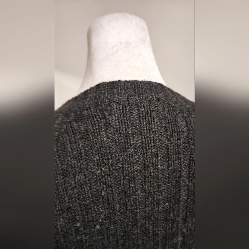 Vintage Y2K Abercrombie & Fitch Wool Blend Ribbed V-Neck Sweater Charcoal XL